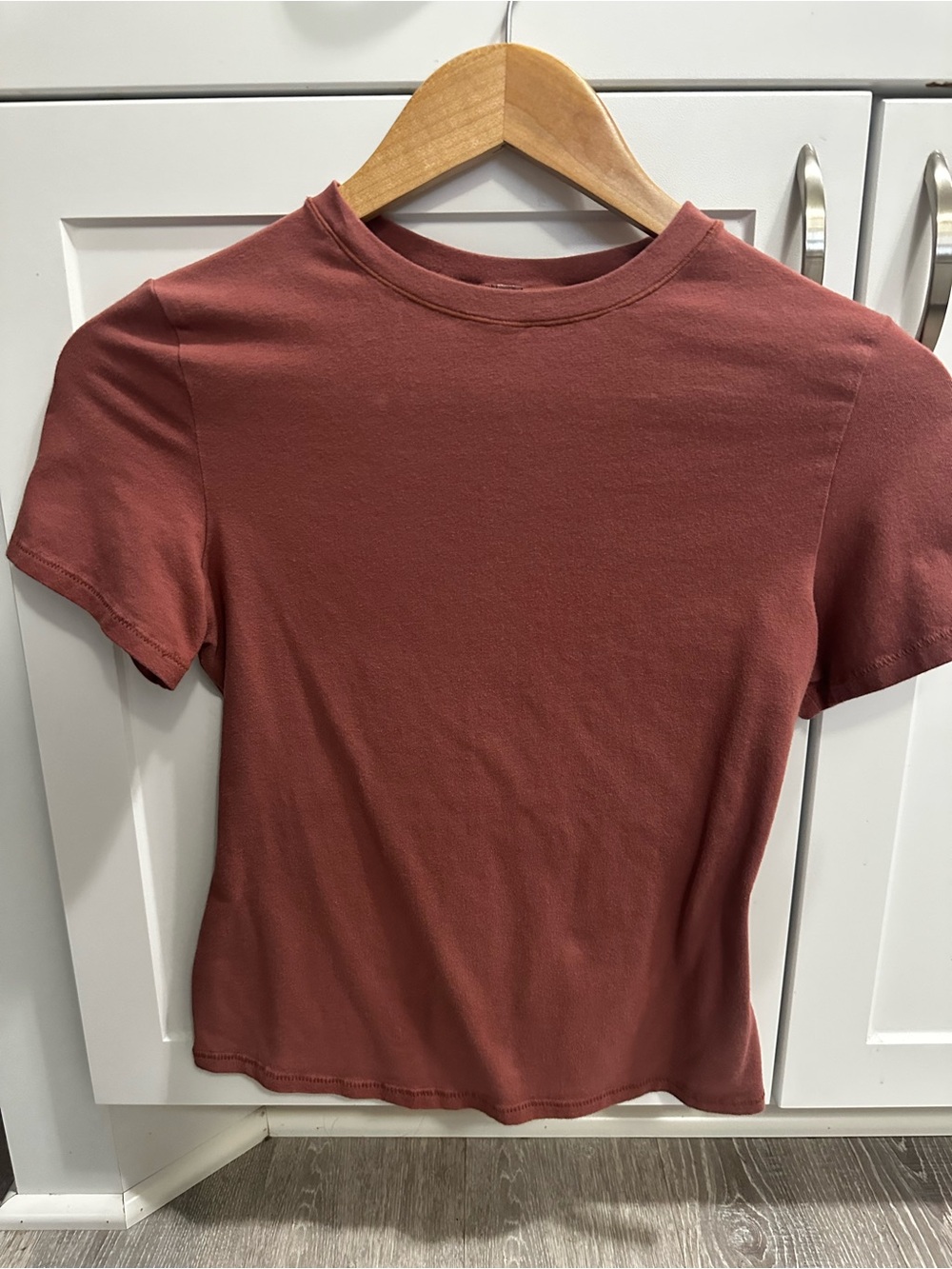 SKIMS Short-Sleeve Crewneck Tee in Dusty Rose